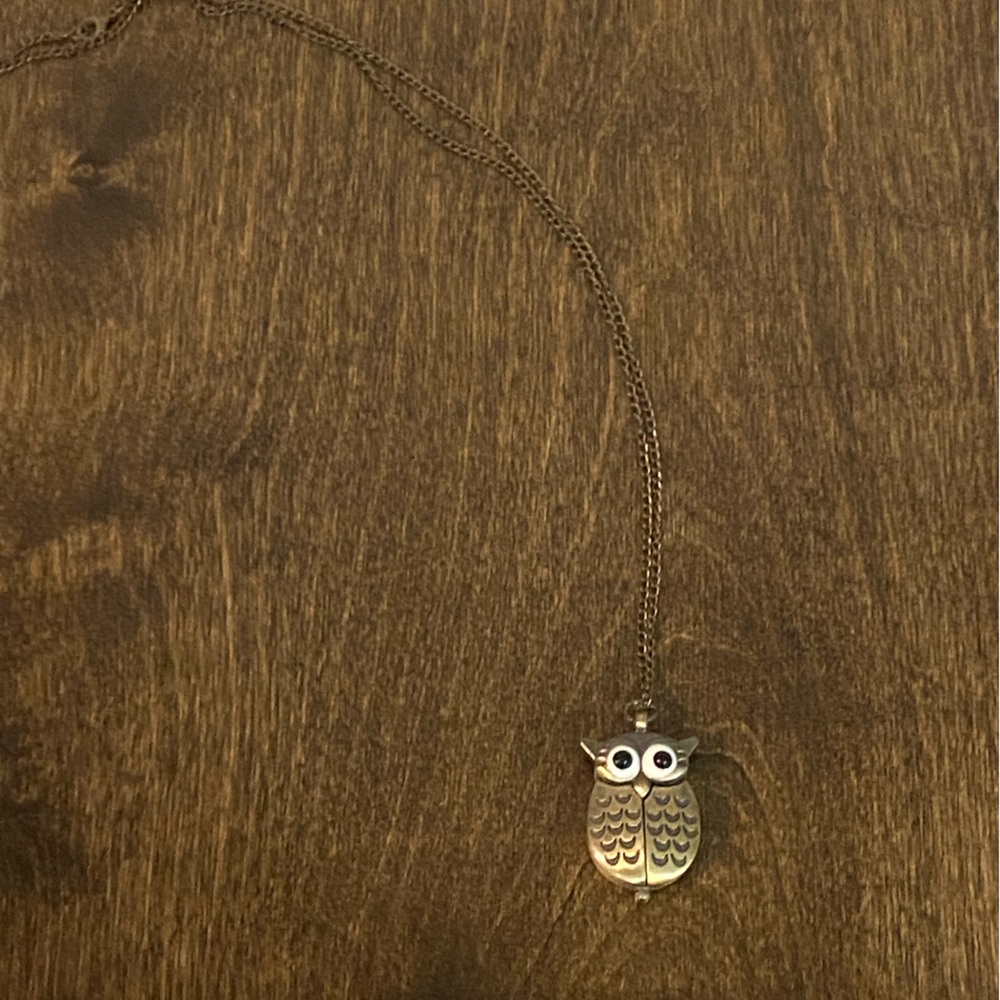 Gold Owl Watch Necklace